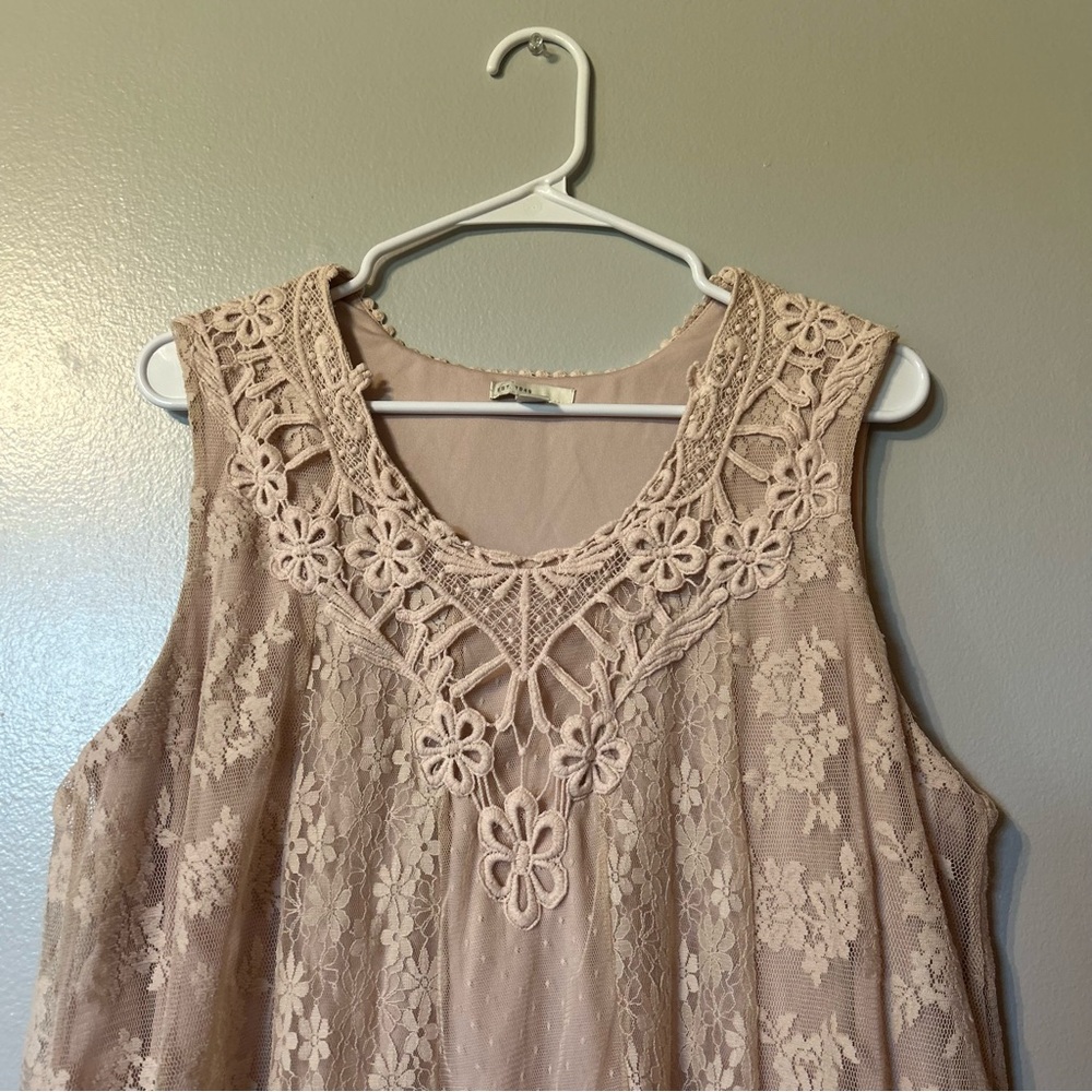 EST. 1946 Dress Size‎ 14/16 Eyelet Lace Knee Length Cottagecore Boho Pink